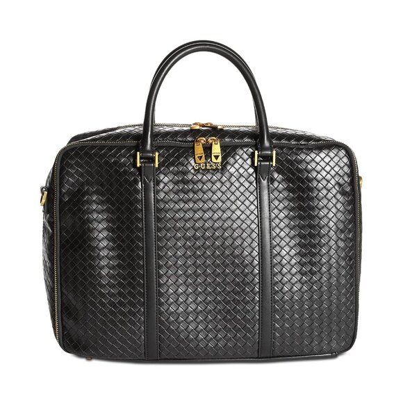 Guess Men's Crocodile Embossed Faux-Leather Evening Bag Black OS B4HP $150 - Picture 1 of 4